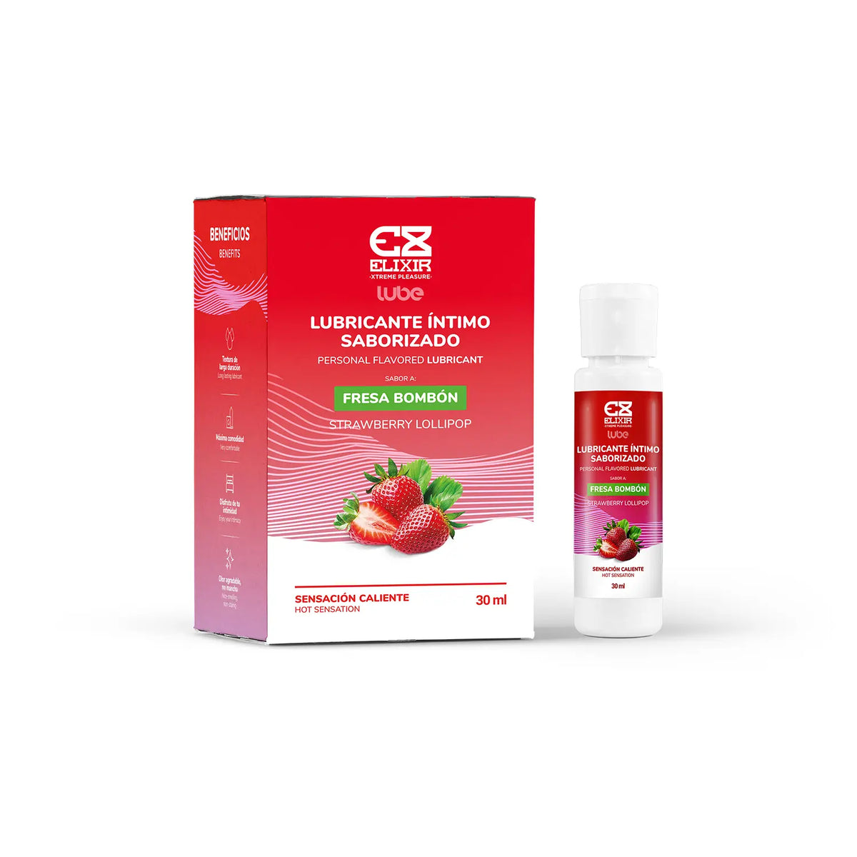 Lubricante Saborizado Sensación Caliente x 30ml Elixir