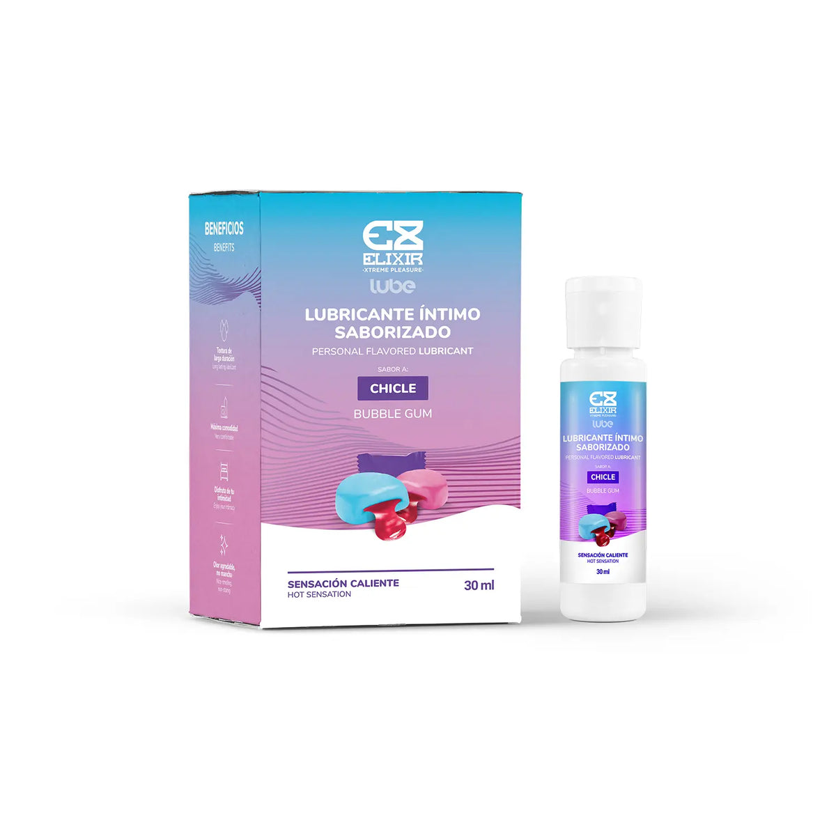 Lubricante Saborizado Sensación Caliente x 30ml Elixir