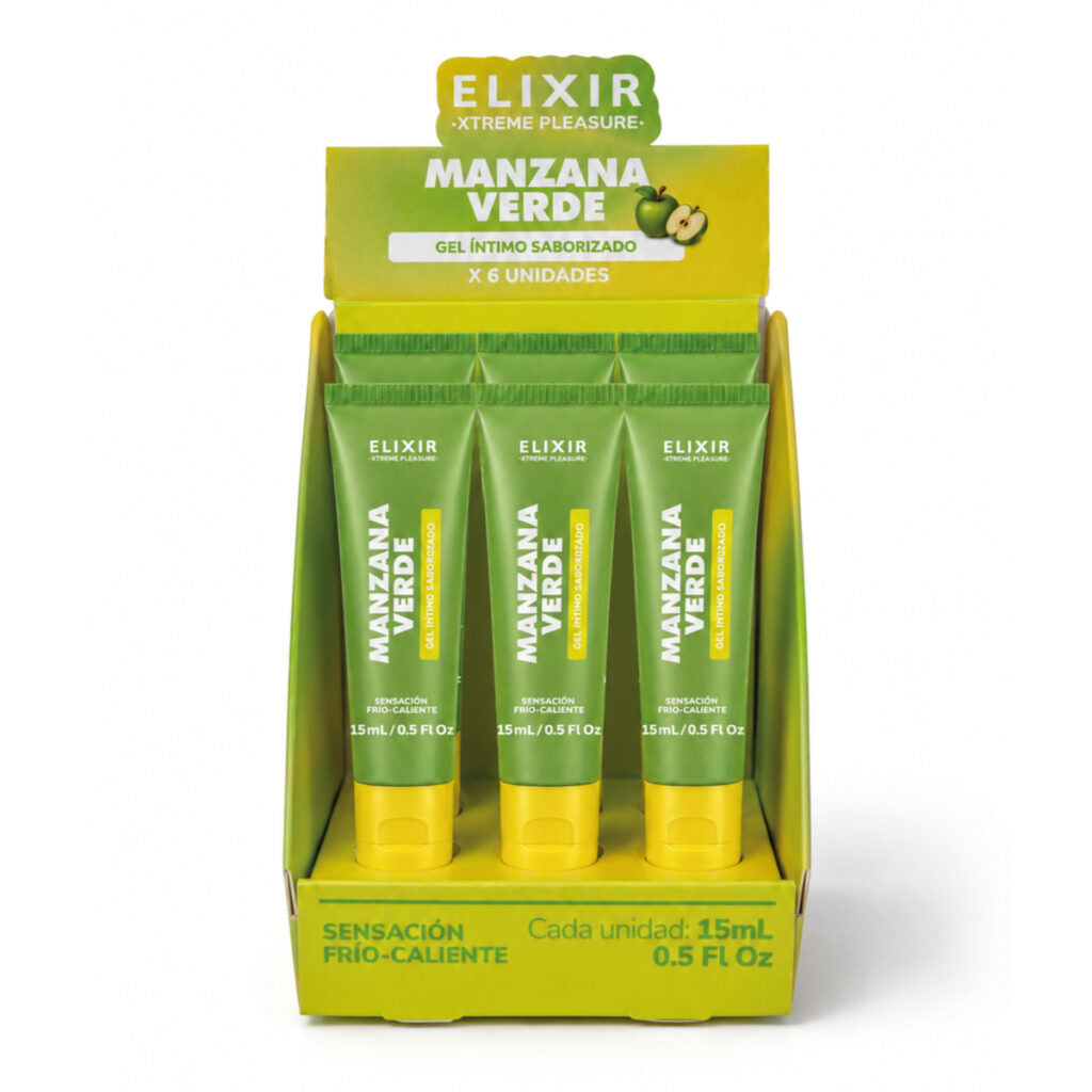 Gel Íntimo Saborizado Manzana Verde Elixir 15ml