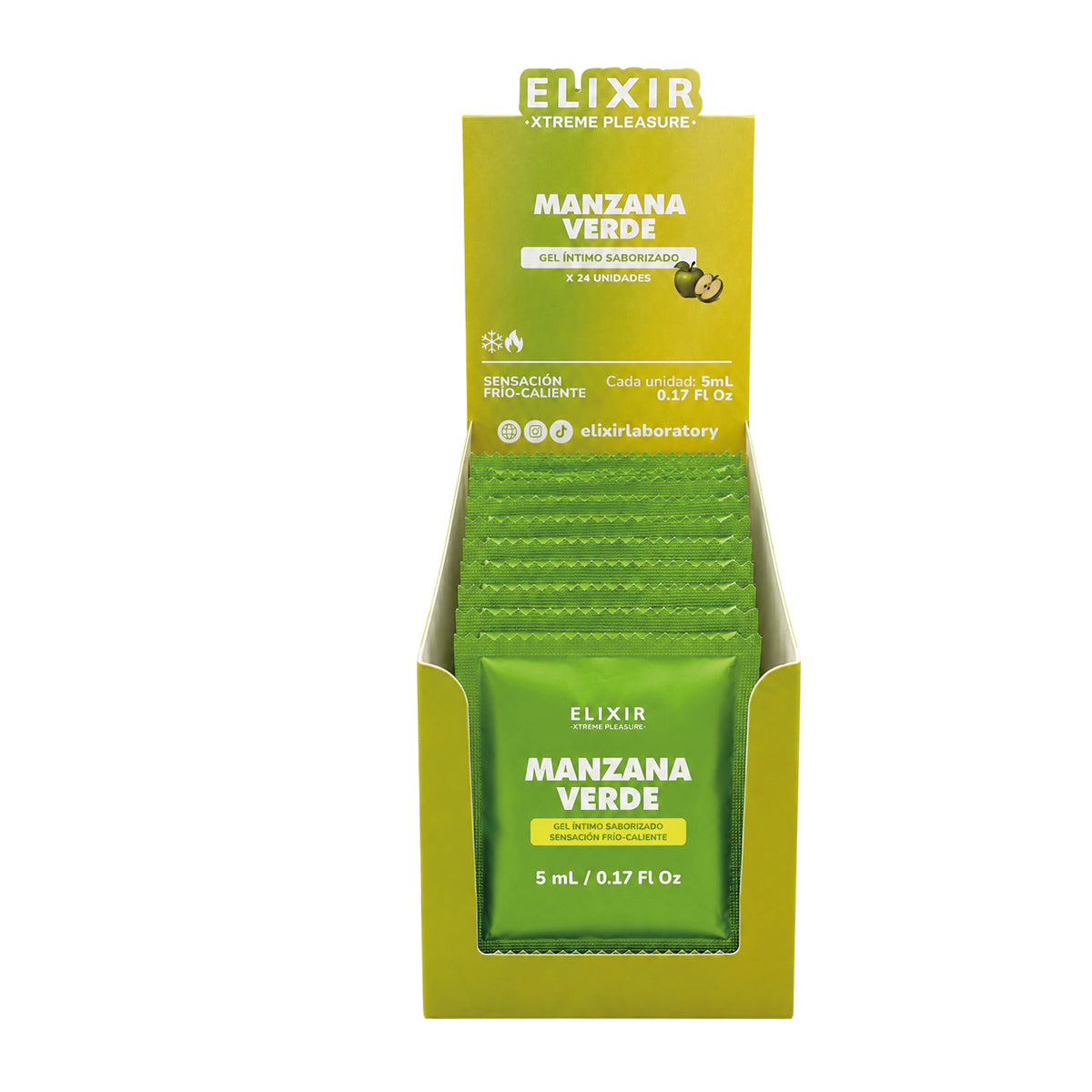 Gel Íntimo Saborizado Manzana Verde Elixir 5ml