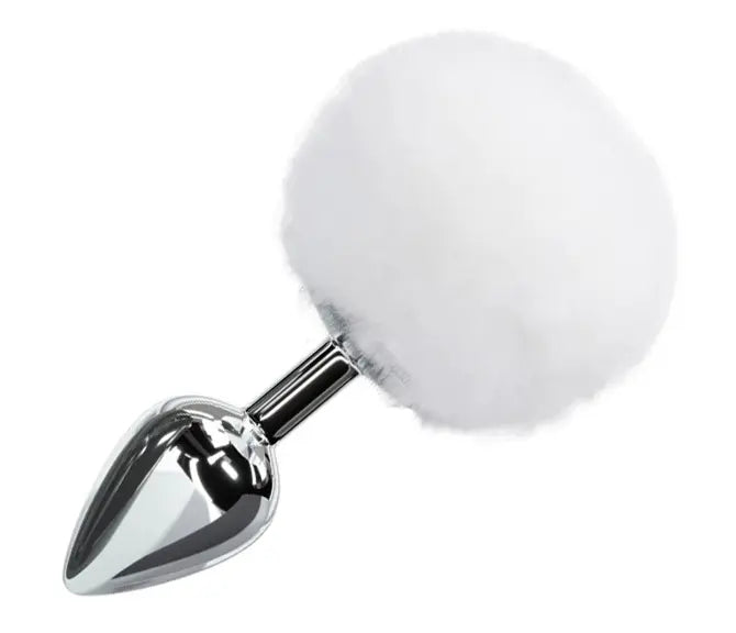 Plug anal metálico cola de conejo talla S