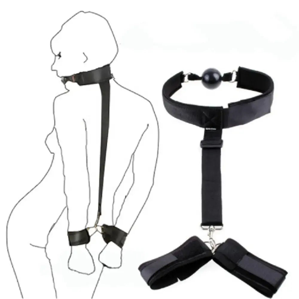 Collar con mordaza y esposas